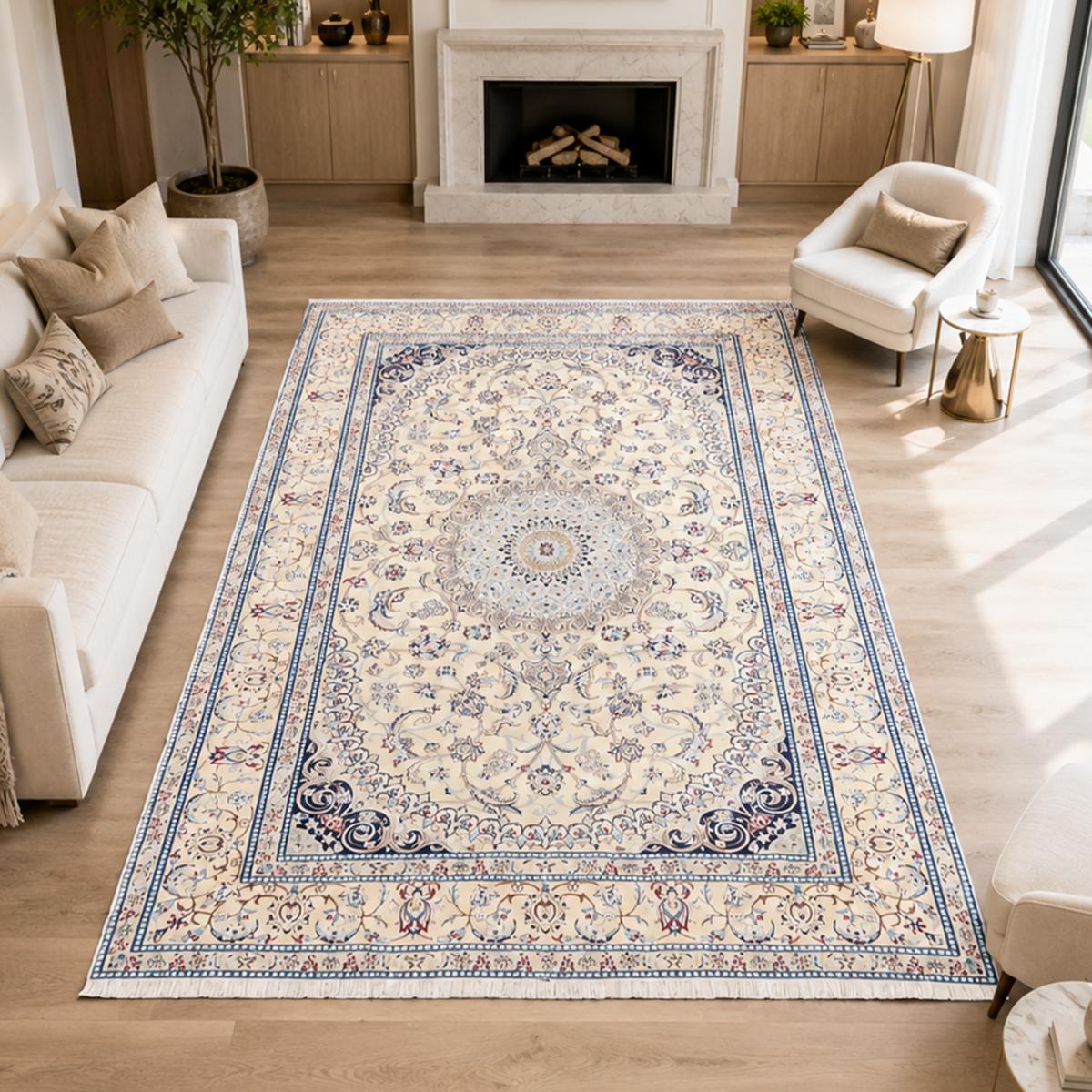 Tapis d'orient au motif oriental, artisanal noué main en laine — vue 3