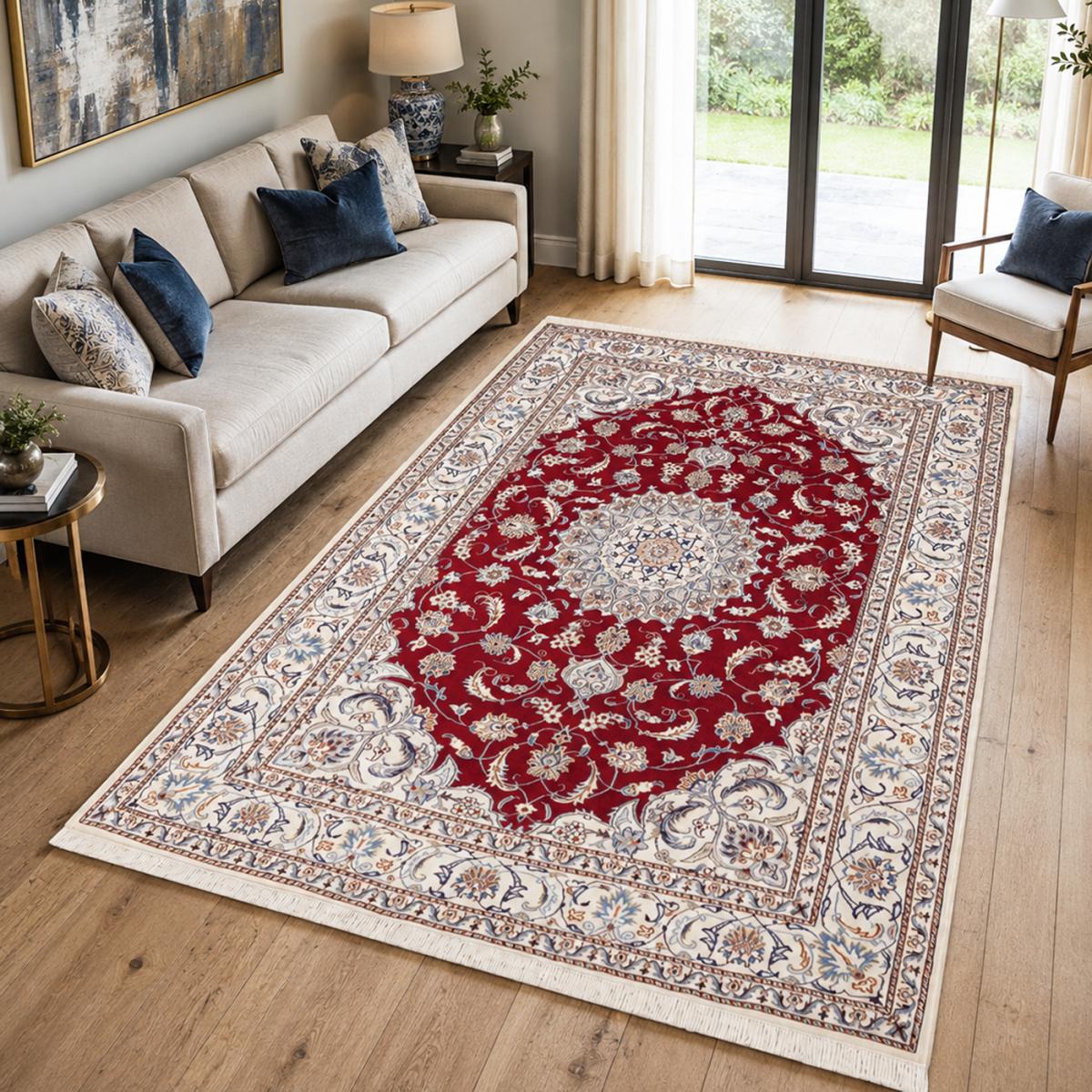 Tapis d'orient, motif oriental, noué à la main, NAIN 12 — vue 3