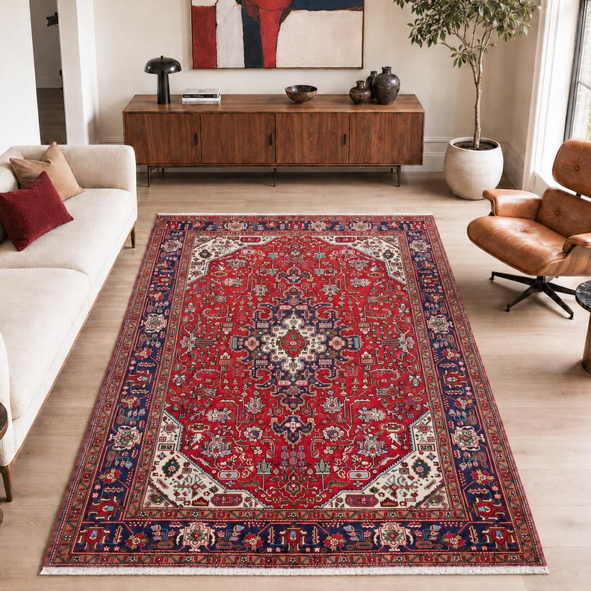 Tapis d'orient authentique, noué main, laine et soie, TABRIZ C — vue 3