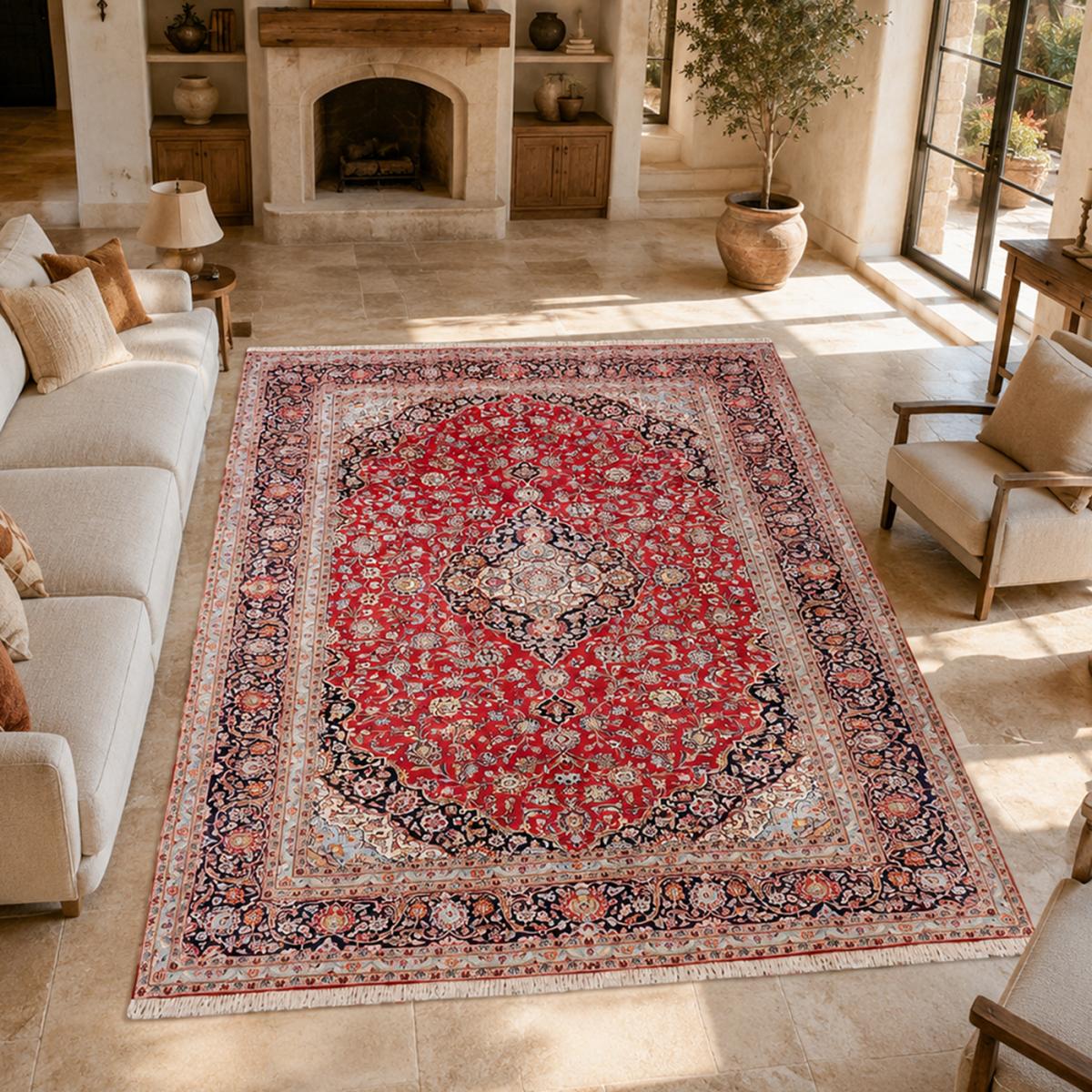 Tapis d'orient au motif oriental, noué main en laine, ARDAKAN C — vue 3