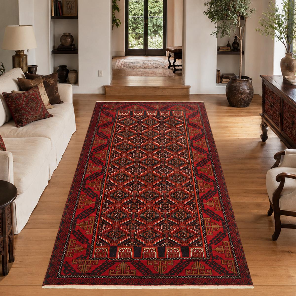 Tapis d'orient, motif oriental authentique, noué main, BALUTSCH 9 — vue 3