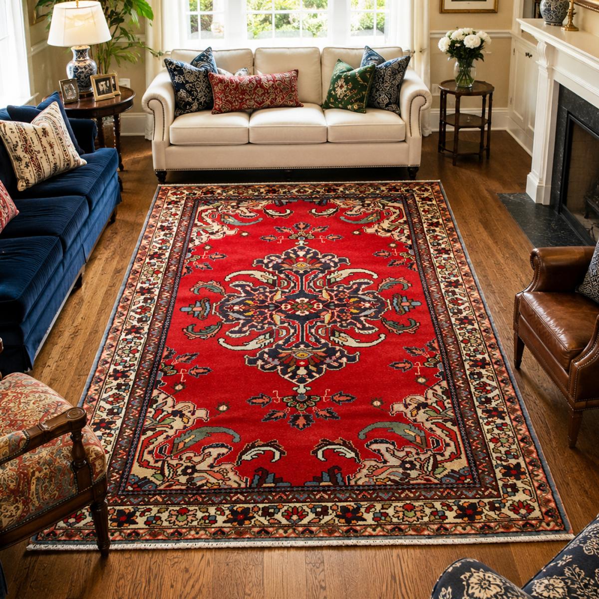 Tapis d'orient, motif oriental authentique, noué main, HAMADAN 42 — vue 3