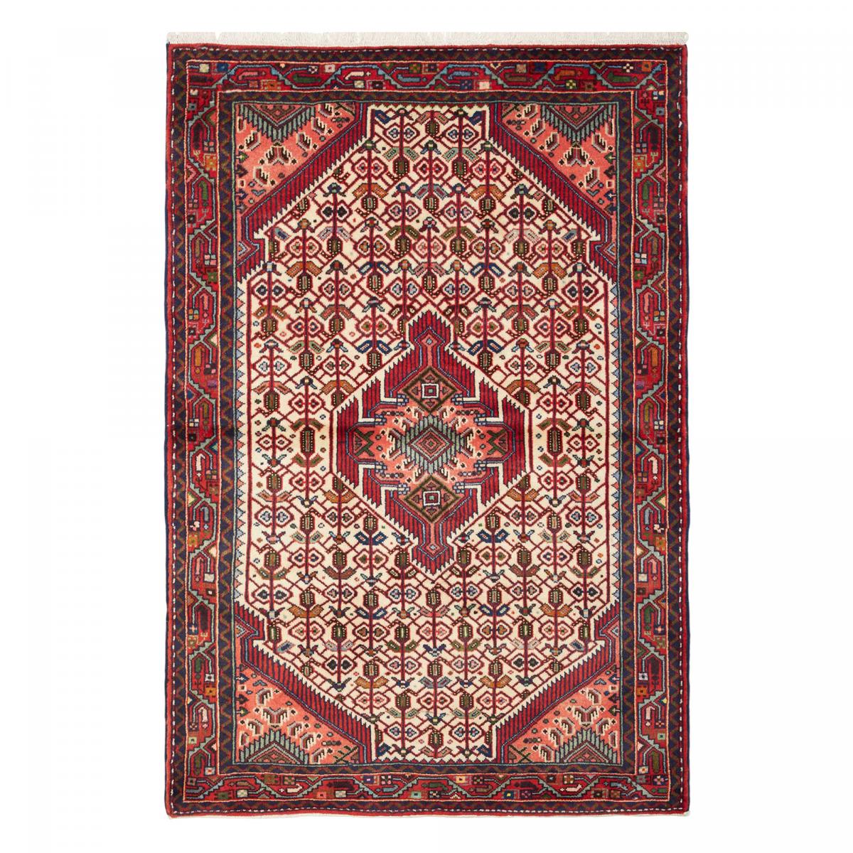 Tapis d'orient au motif oriental, noué main en laine naturelle