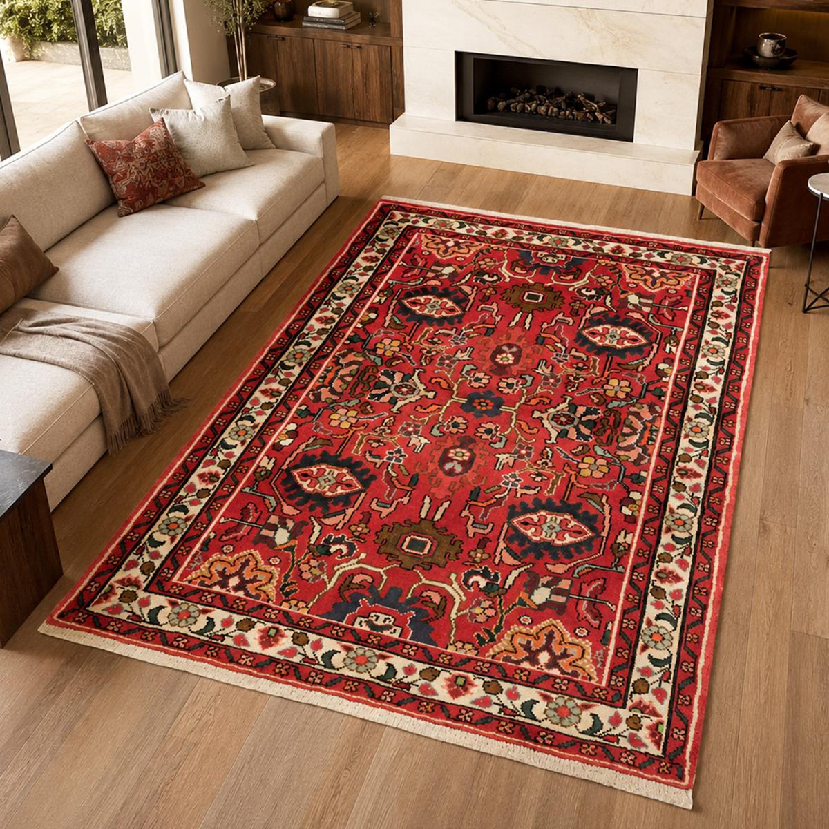Tapis d'orient oriental, noué main en laine, HAMADAN 45 — vue 3
