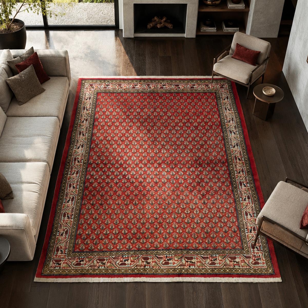 Tapis d'orient au motif oriental, noué main en laine, HAMADAN 51 — vue 3