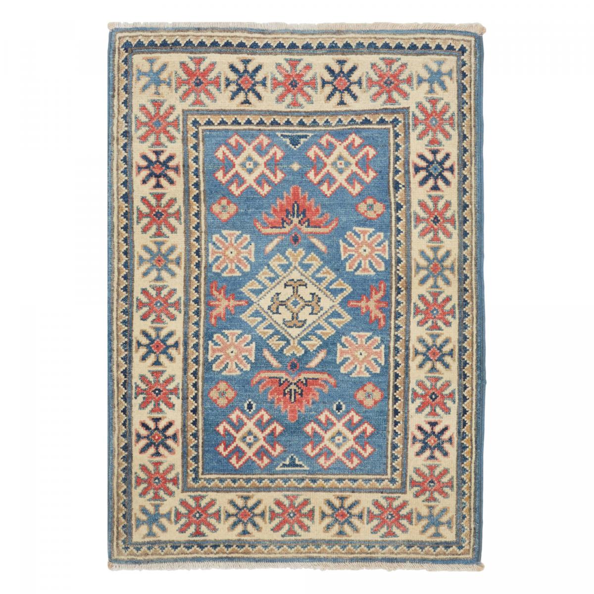 Tapis salon géométrique, noué main en laine, KAZAK CO 66