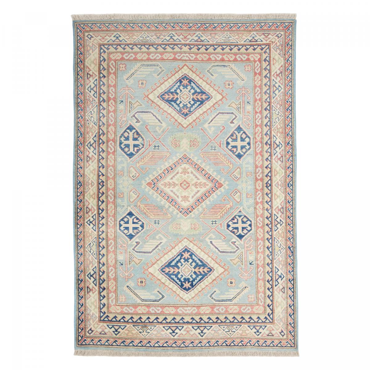 Tapis salon géométrique, noué main en laine, KAZAK CO 68