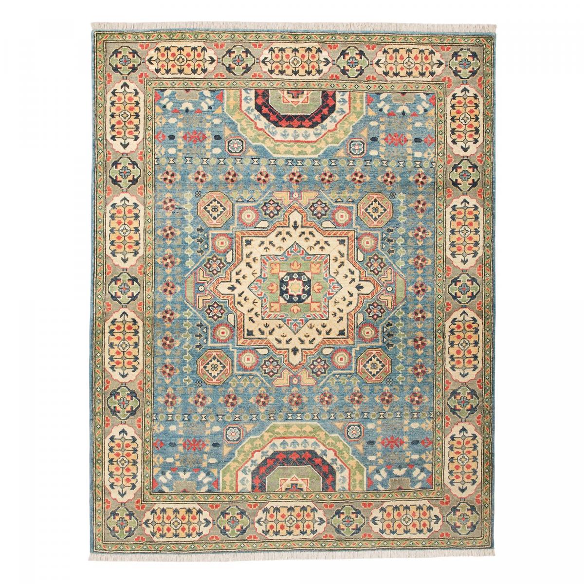 Tapis salon, motif géométrique noué main, laine naturelle, KAZAK CO 69