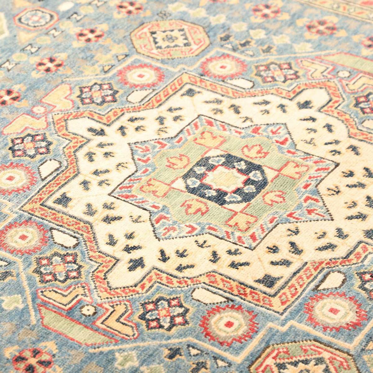 Tapis salon, motif géométrique noué main, laine naturelle, KAZAK CO 69 — vue 6