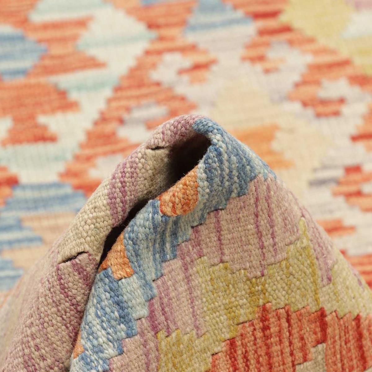 Tapis kilim, motif géométrique artisanal en laine, KILIM 85 — vue 6