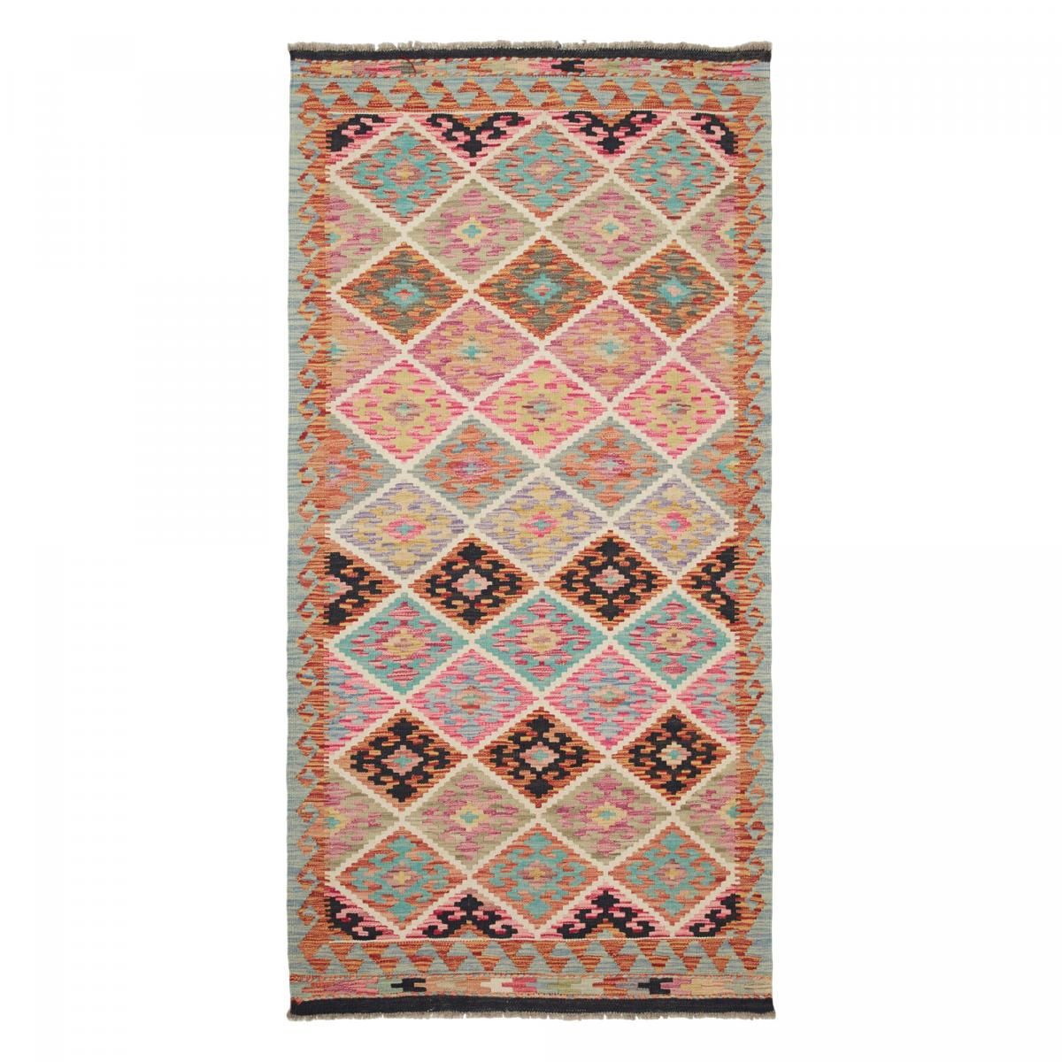 Tapis kilim, motif ethnique, tissage plat artisanal, KILIM 89