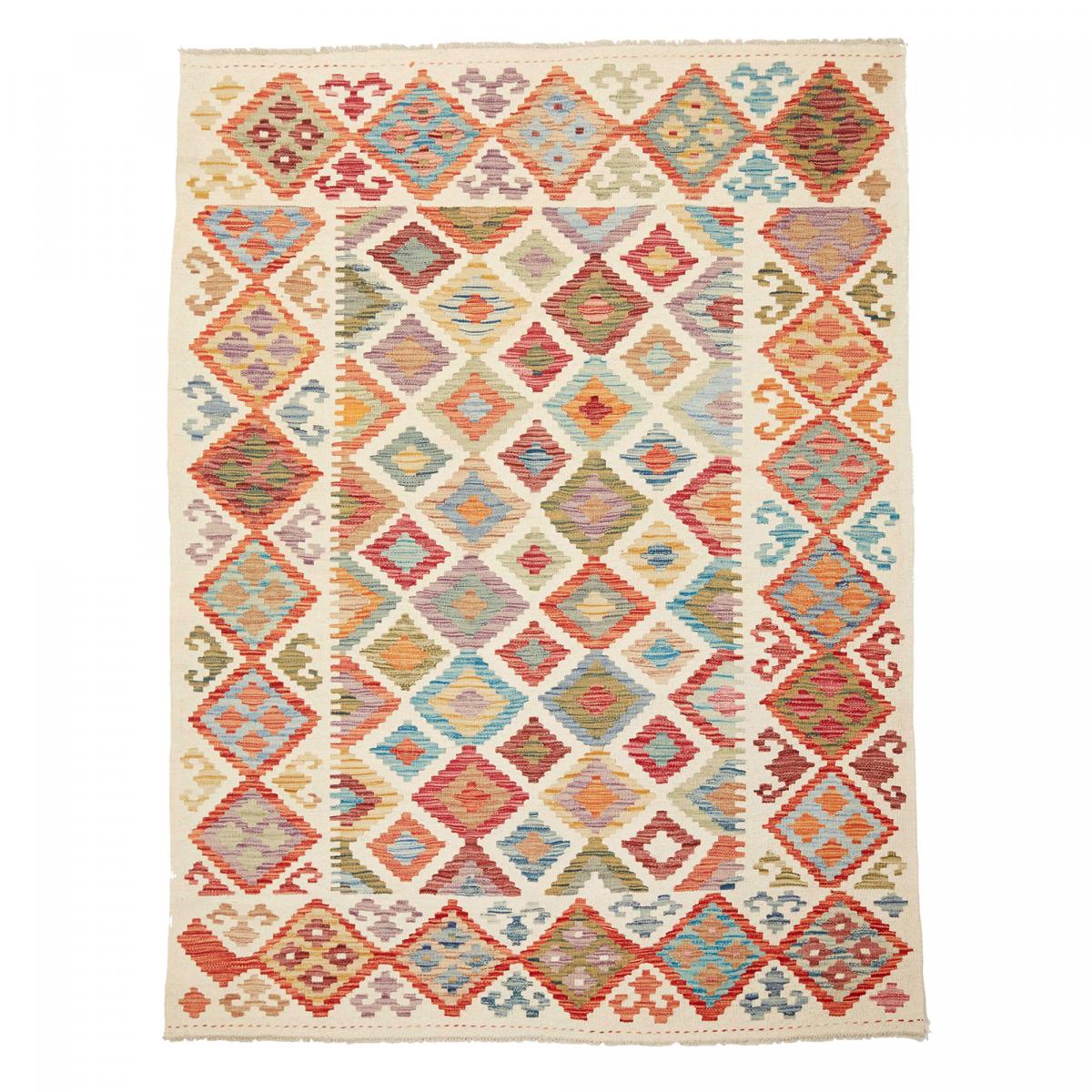 Tapis kilim géométrique, tissé plat en laine naturelle, KILIM 90