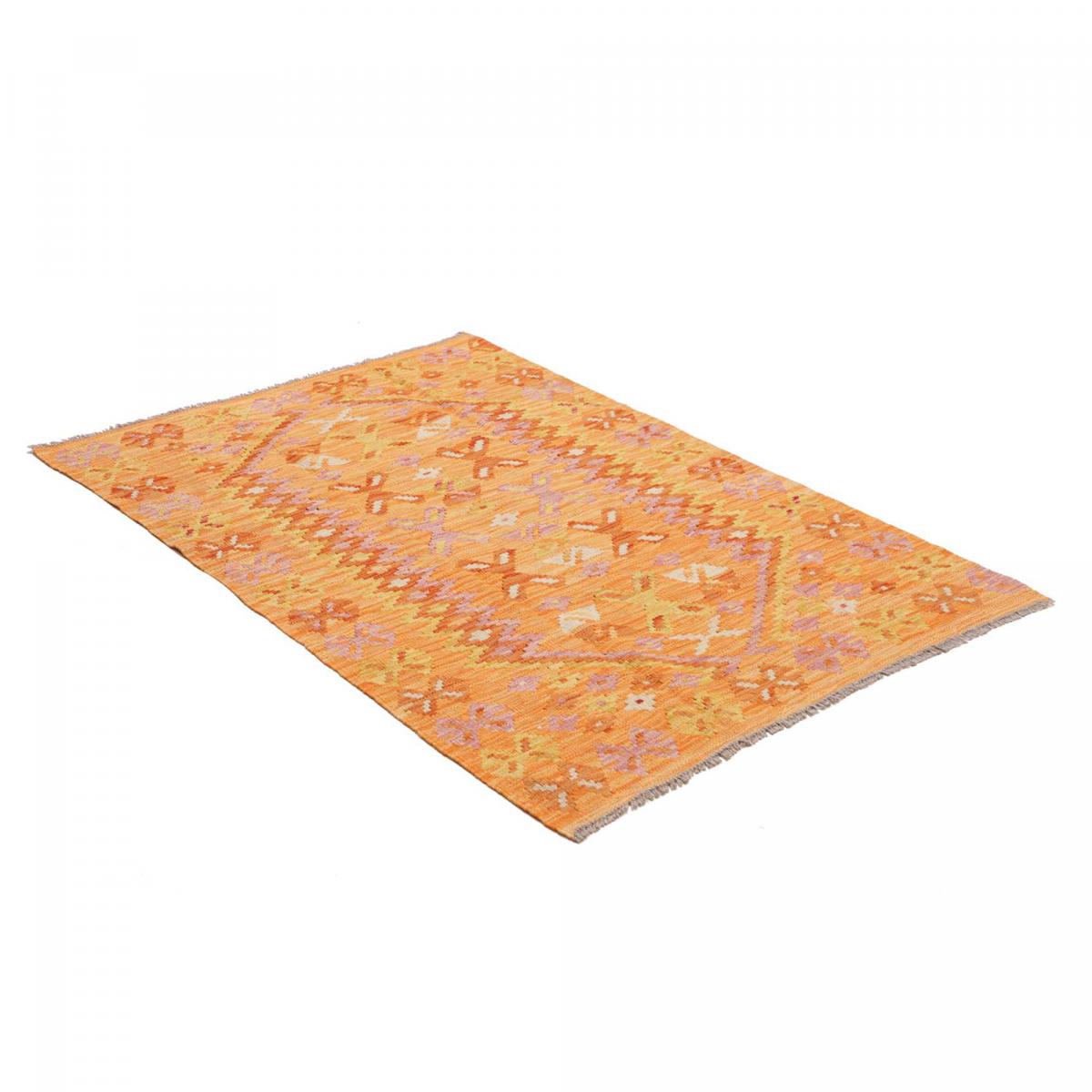 Tapis kilim au motif ethnique, tissé à plat en laine naturelle — vue 4