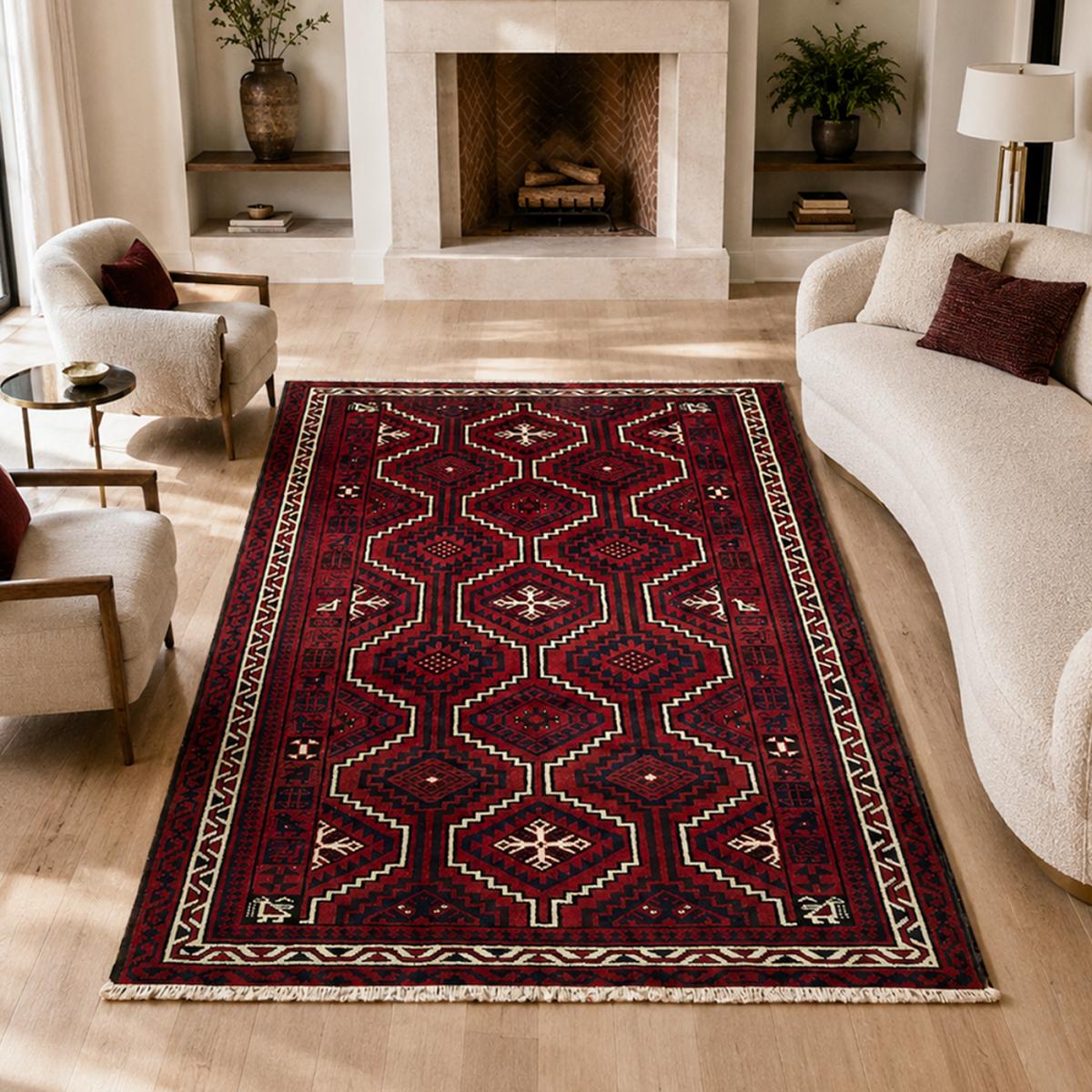 Tapis d'orient, motif oriental, noué main en laine, LORI 8 — vue 3
