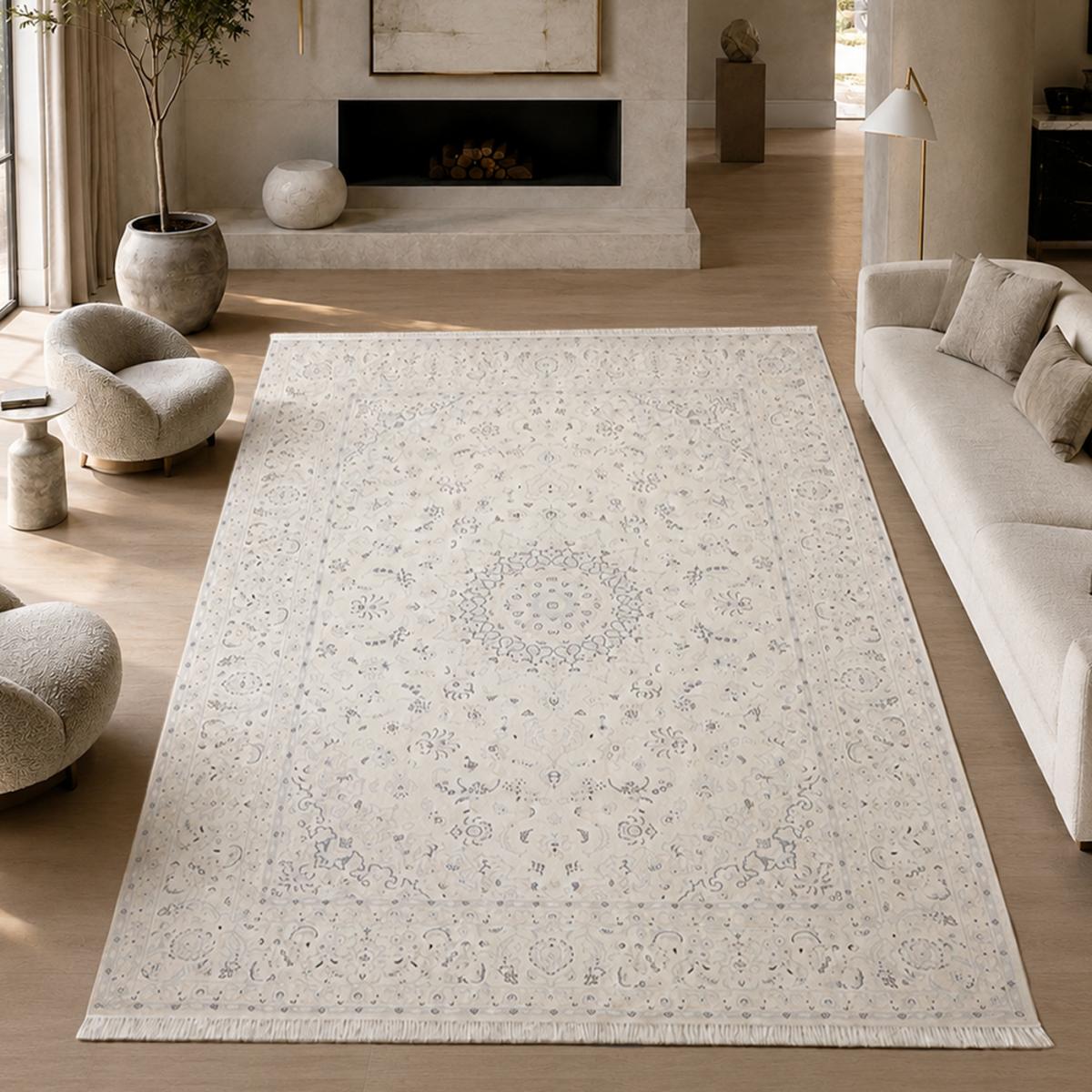 Tapis d'orient au motif oriental, noué main en laine et soie — vue 3