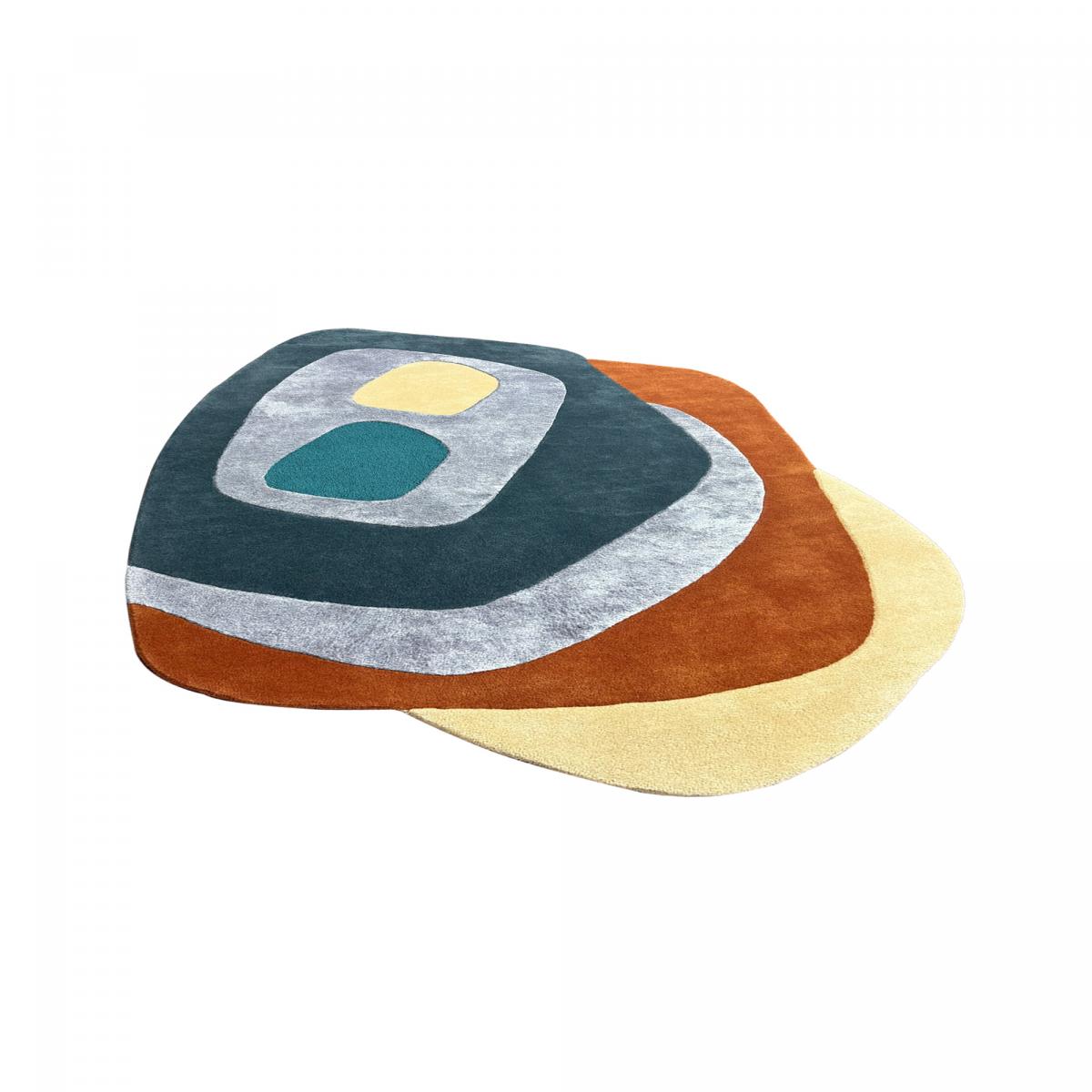 Tapis salon CIRCLAR , tapis en laine et viscose pour un aspect doux et soyeux — vue 4