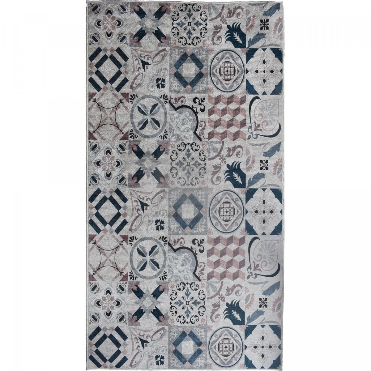 Tapis de cuisine motif carreaux de ciment LYN11 A — vue 4
