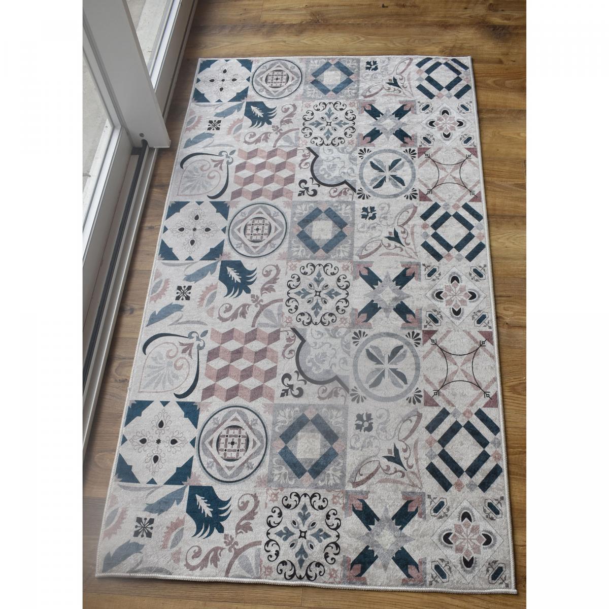 Tapis de cuisine motif carreaux de ciment LYN11 A — vue 3