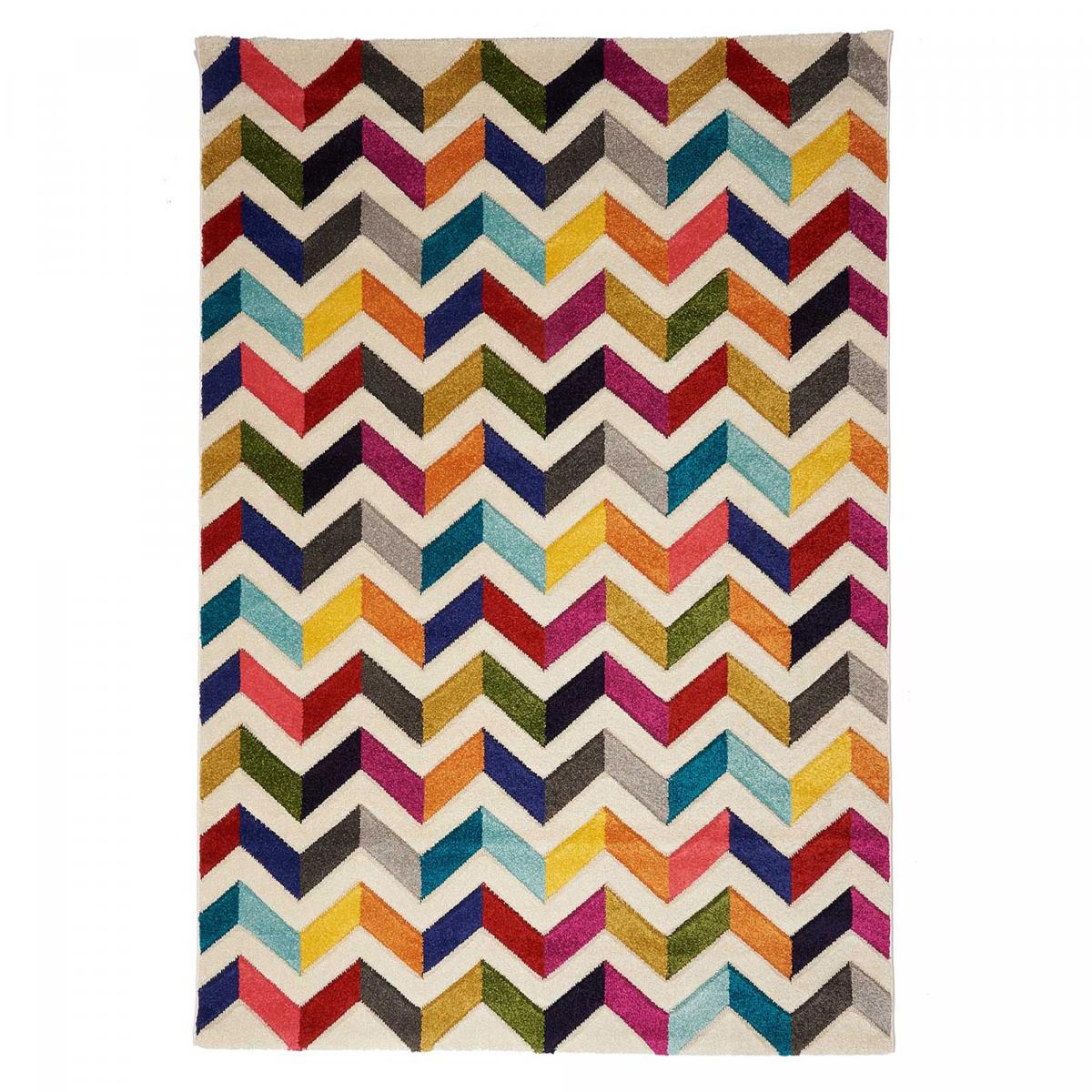 Tapis salon et chambre tissé motif géométrique LYN6 CHEVRON