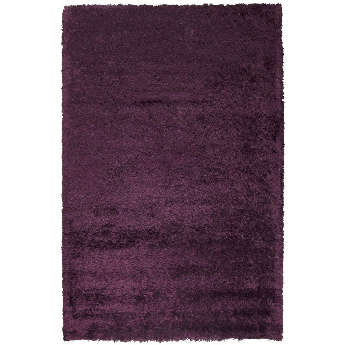 Tapis shaggy fait main motif uni MALAIDORY