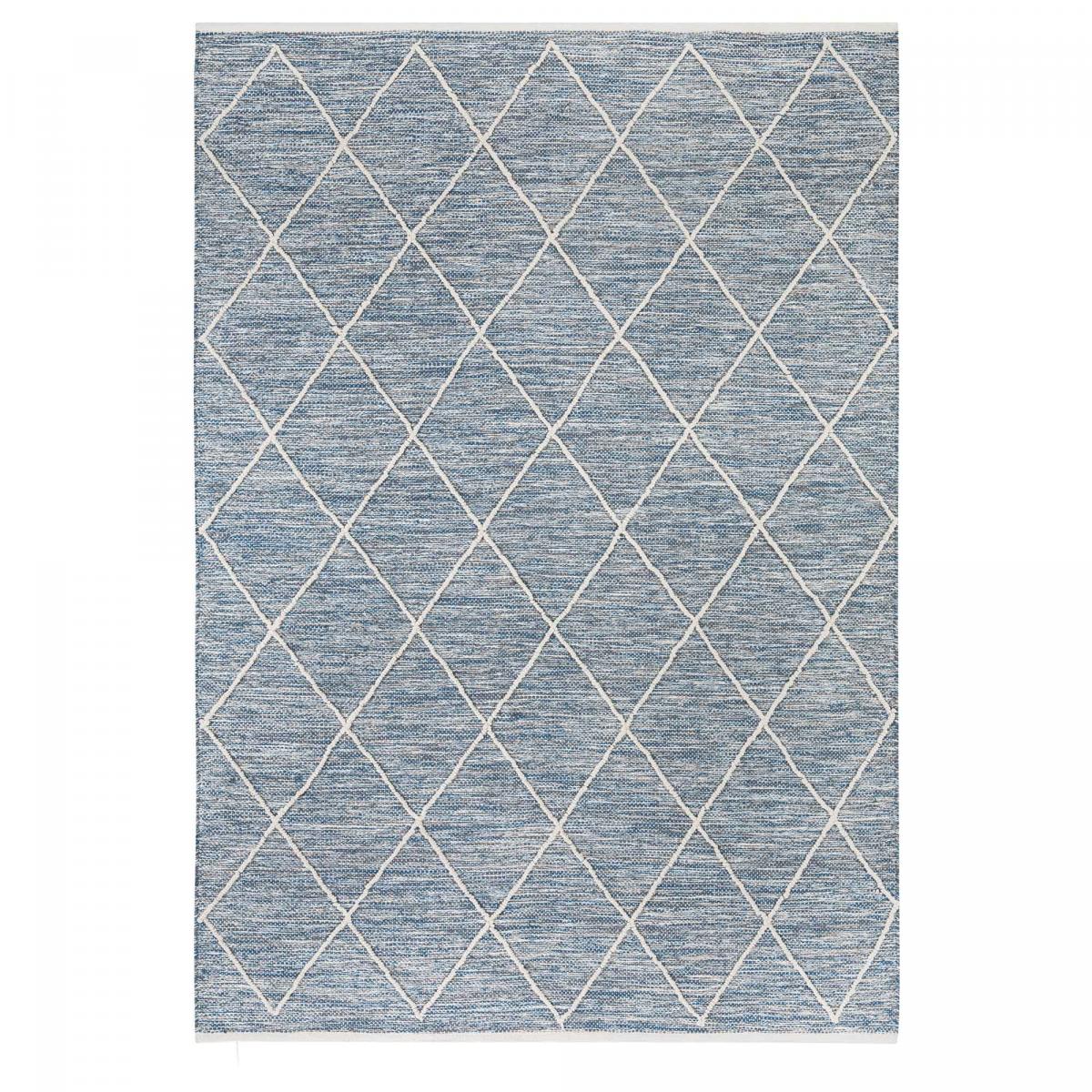 Tapis salon et chambre tissé en coton motif scandinave COTONA