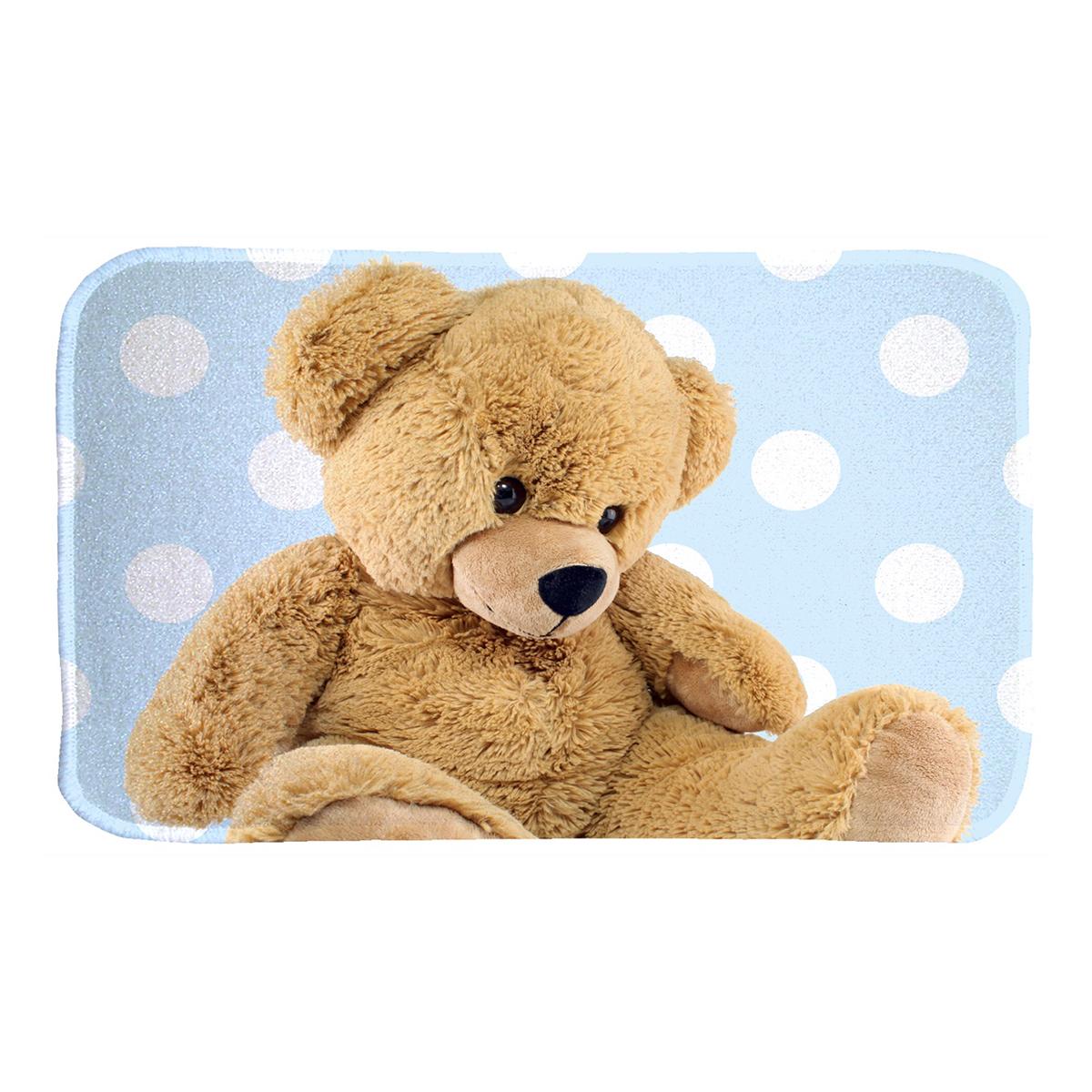 Ultra doux teddy bleu 70 x 95 cm fabriqu&eacute; en europe tapis pour enfants chambre par house of kids 