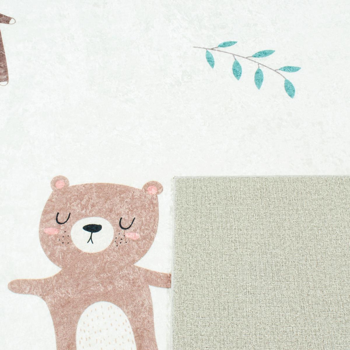 Tapis enfant tissé motif animaux FORET — vue 4