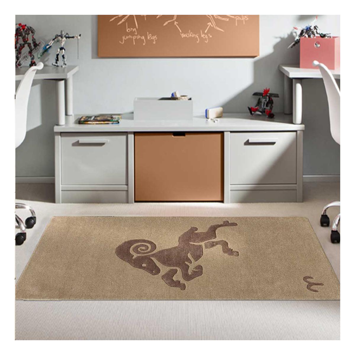 Tapis salon et chambre fait main en laine motif géométrique ARIES — vue 3