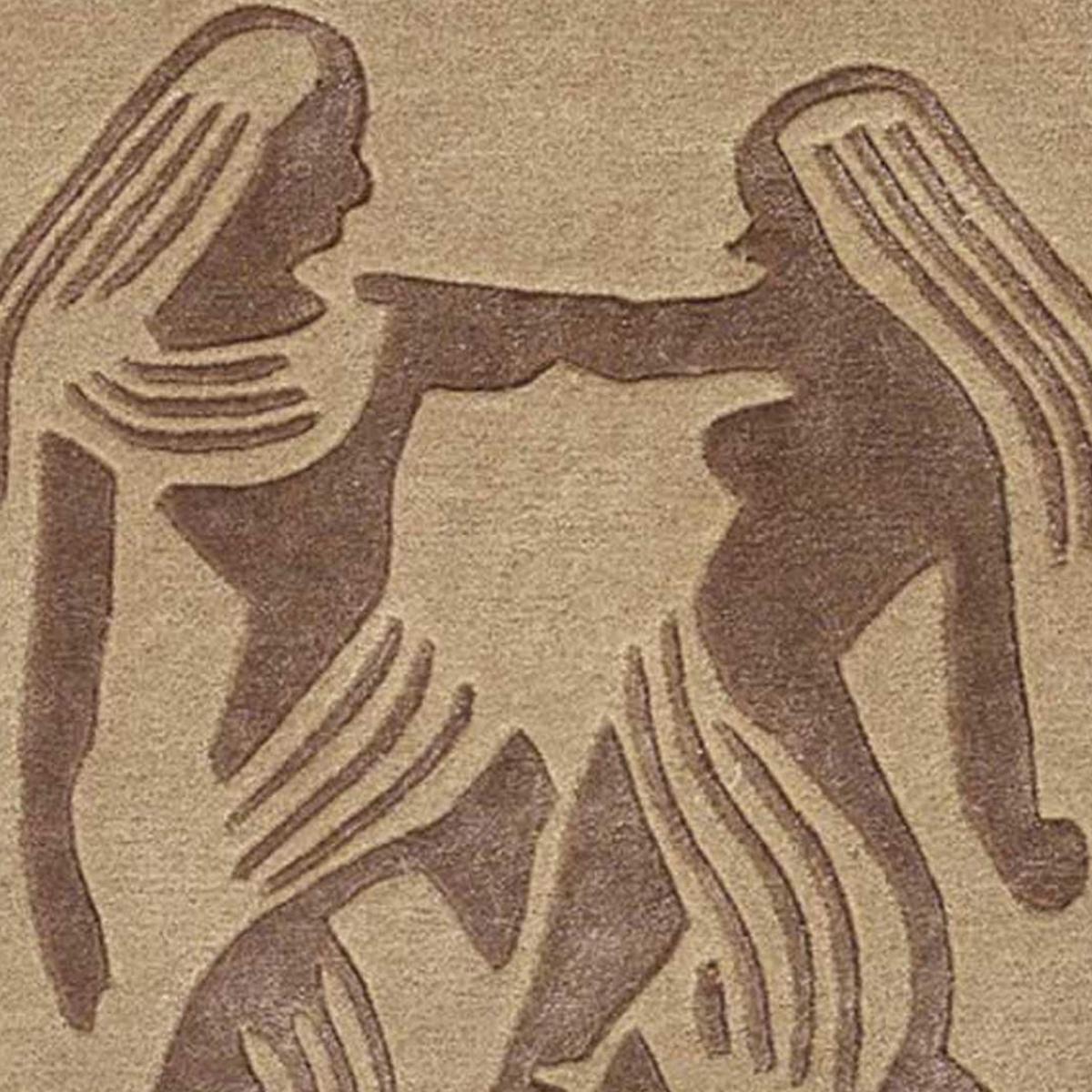 Tapis salon et chambre fait main en laine motif géométrique GEMINI — vue 4