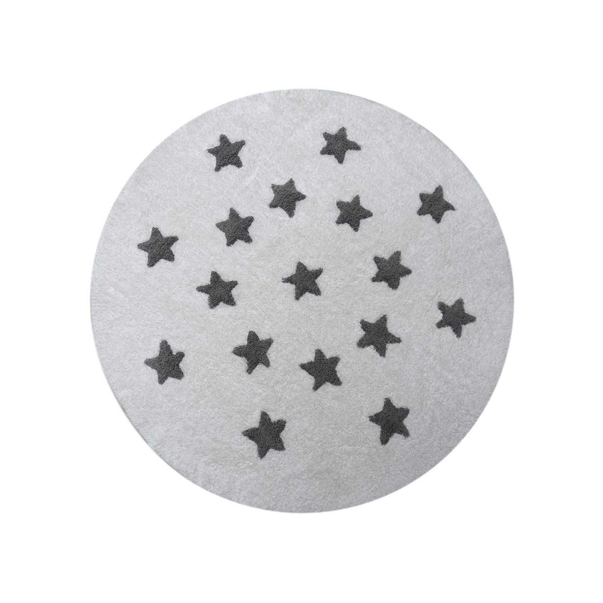 Tapis rond fait à la main en coton motif enfant ETOILE R