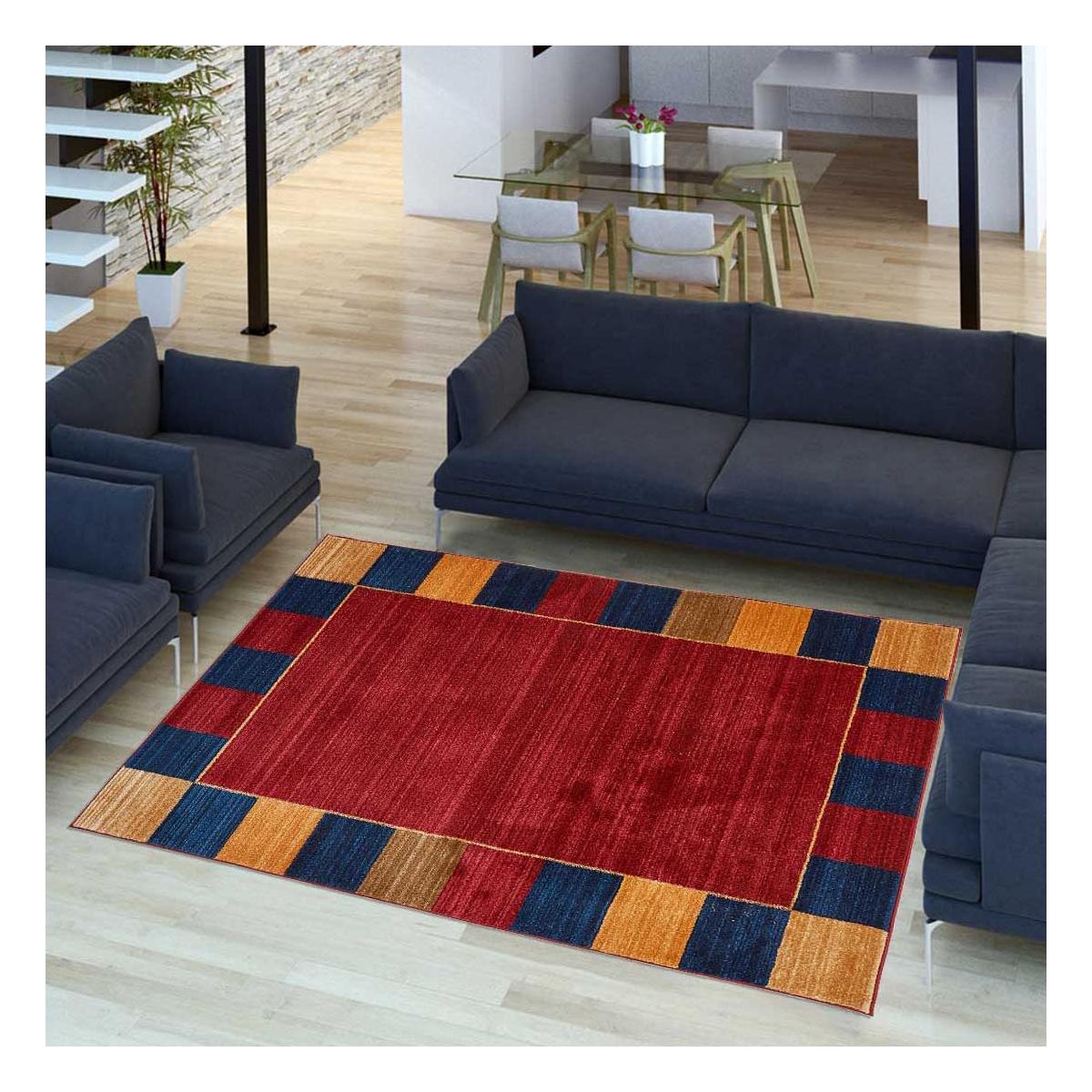 Tapis salon et chambre tissé motif simple CHOBAY 6 — vue 3