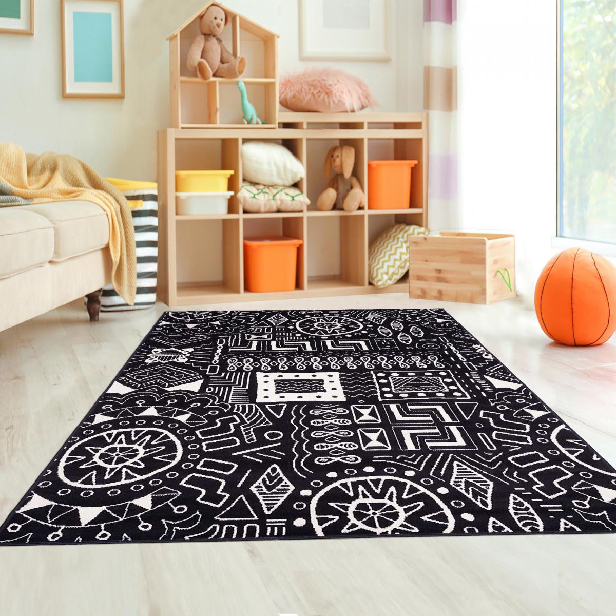 Tapis chambre tissé motif ethnique LYN1 MOTIF — vue 5