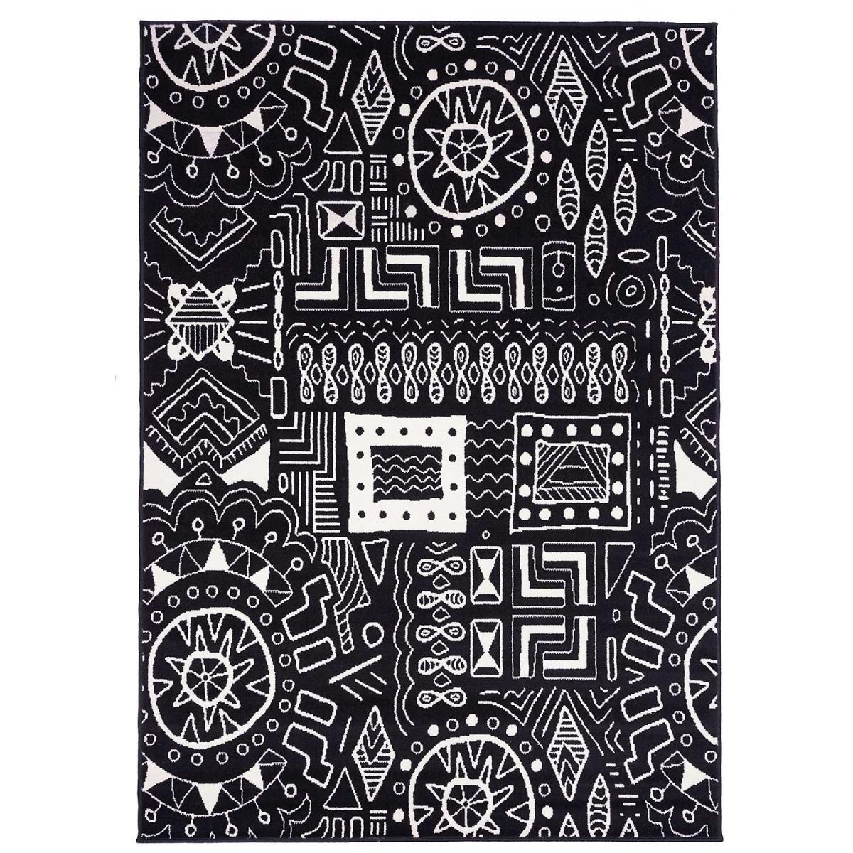 Tapis chambre tissé motif ethnique LYN1 MOTIF