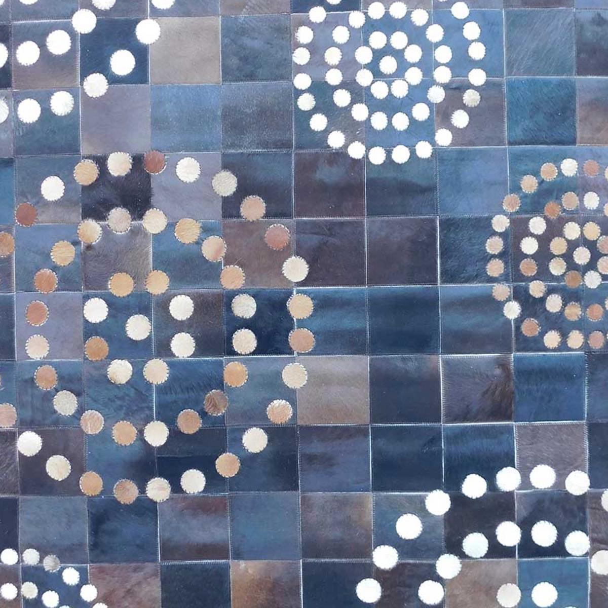 Tapis peau de vache CUIR 4, kilim fait main — vue 4