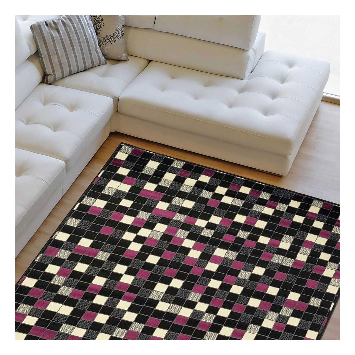 Tapis Chambre tissé motif géométrique PICASLER — vue 3