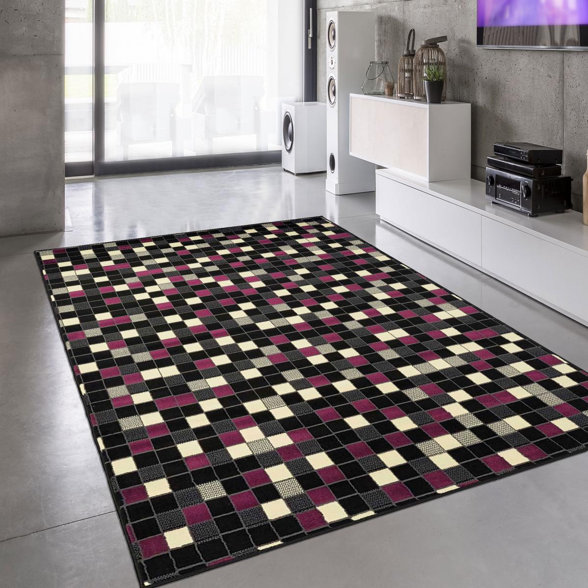 Tapis Chambre tissé motif géométrique LYN1 PIXELY — vue 3