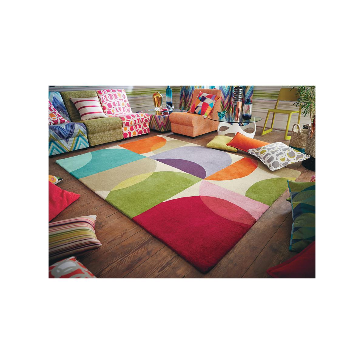 Tapis salon KALEIDO en laine Fait main — vue 6