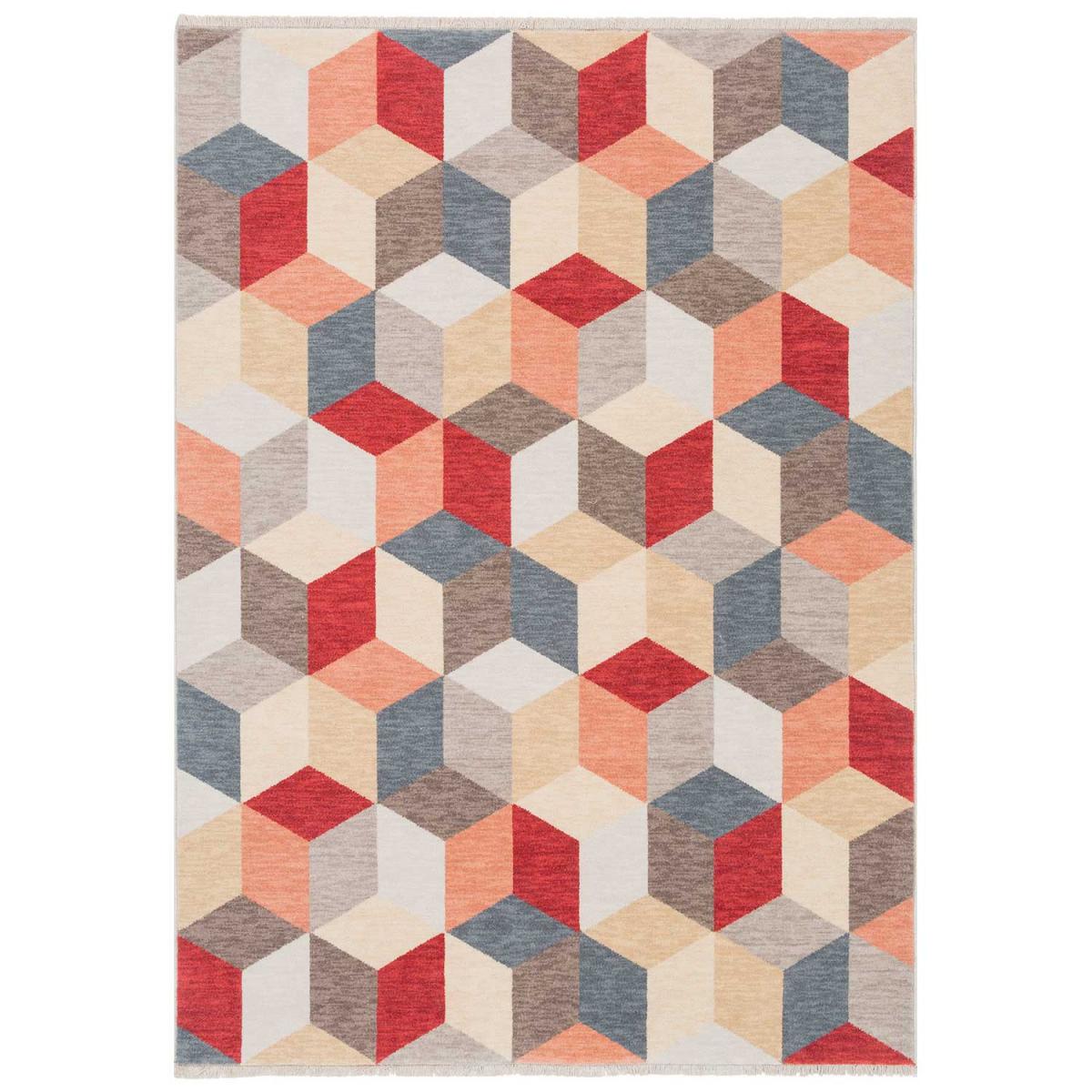 Tapis salon et chambre tissé en laine motif géométrique LOVE 8 1A2T