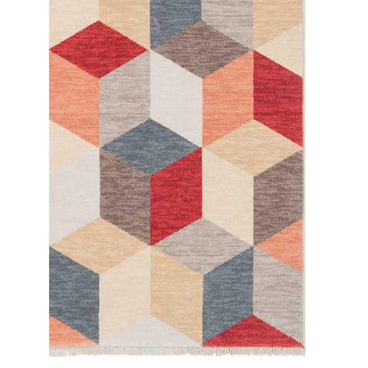 Tapis salon et chambre tissé en laine motif géométrique LOVE 8 1A2T — vue 3