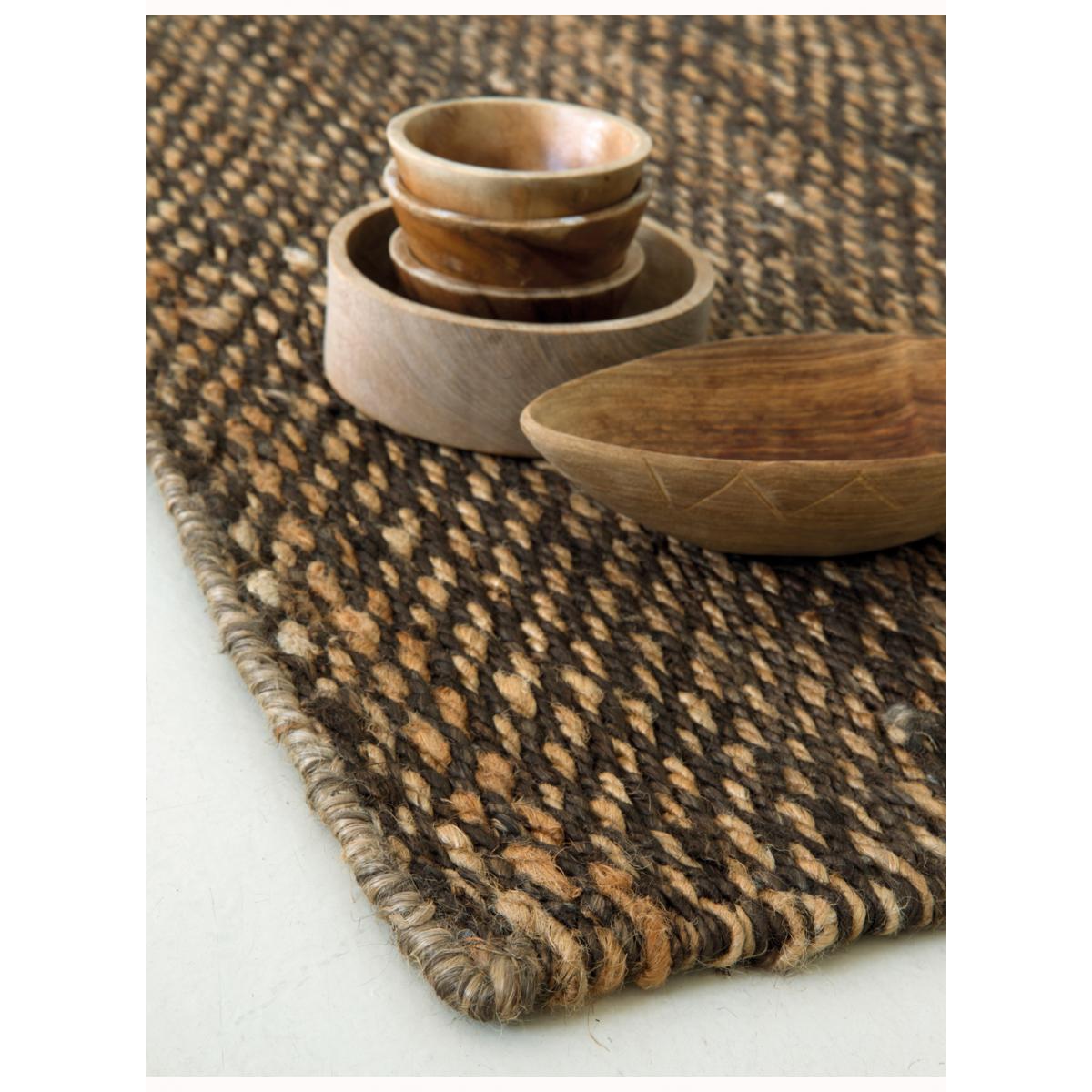 Tapis kilim fait main en chanvre motif uni LOOK 607 — vue 5