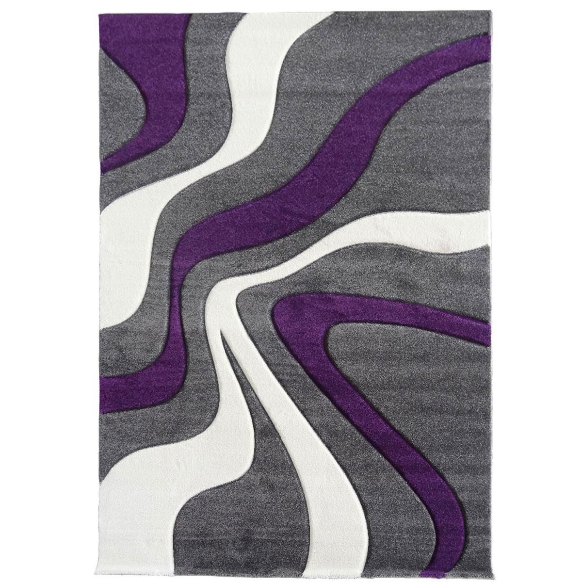 Tapis entrée tissé motif rond LYN8 VAGUE
