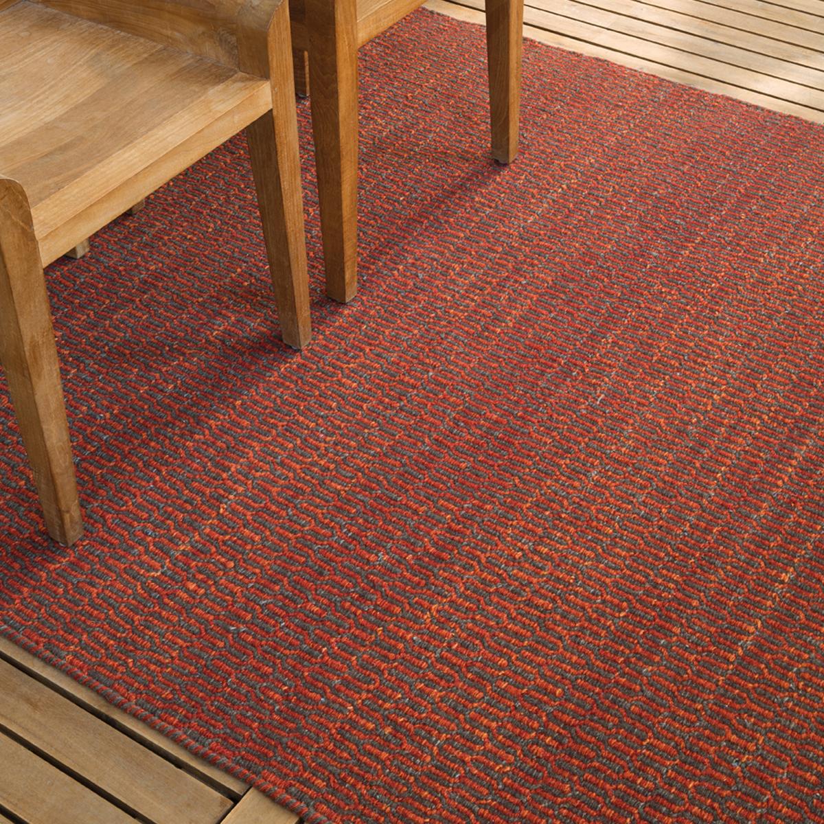 Tapis kilim fait main en laine motif faux uni — vue 3