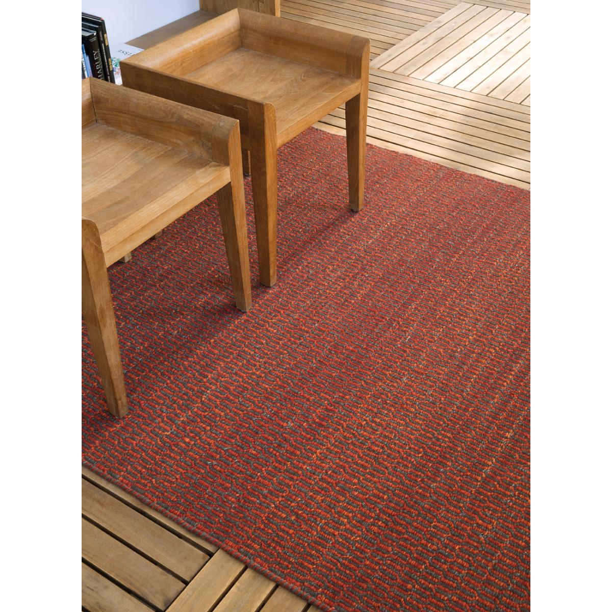 Tapis kilim fait main en laine motif faux uni — vue 5