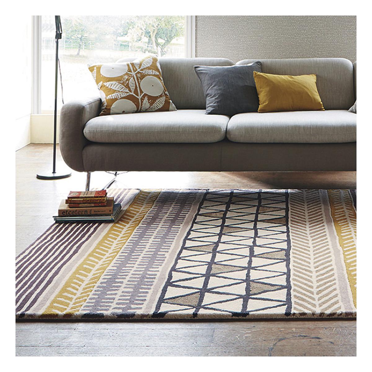 Tapis salon RAITA en laine Fait main — vue 3