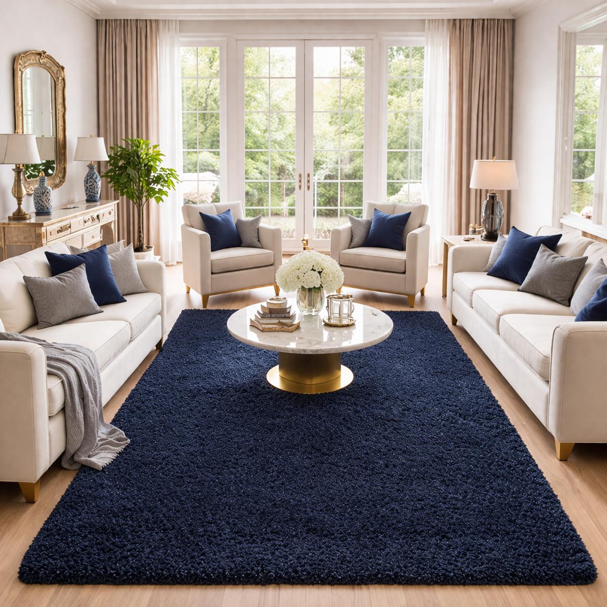 Tapis poils longs shaggy tissé motif uni UNI L — vue 3