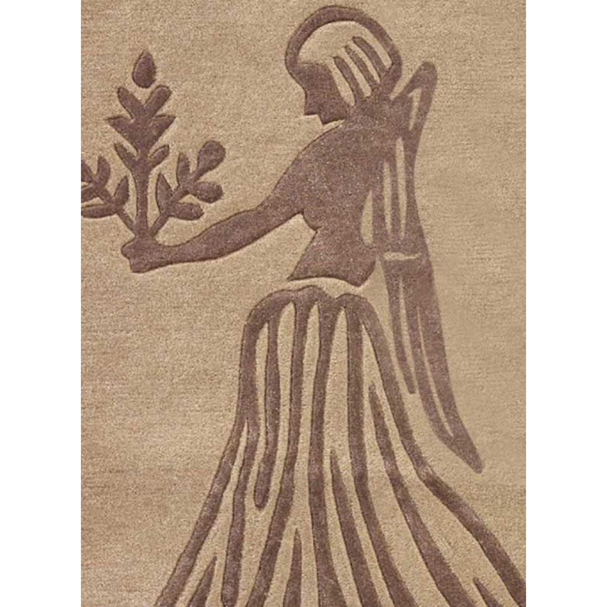 Tapis salon et chambre fait main en laine motif géométrique VIRGO — vue 3