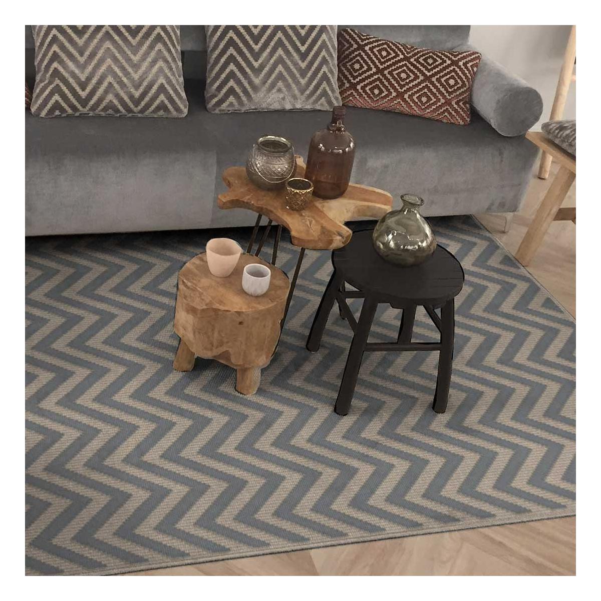 Tapis salon et chambre tissé en viscose motif géométrique CHEVROL — vue 5