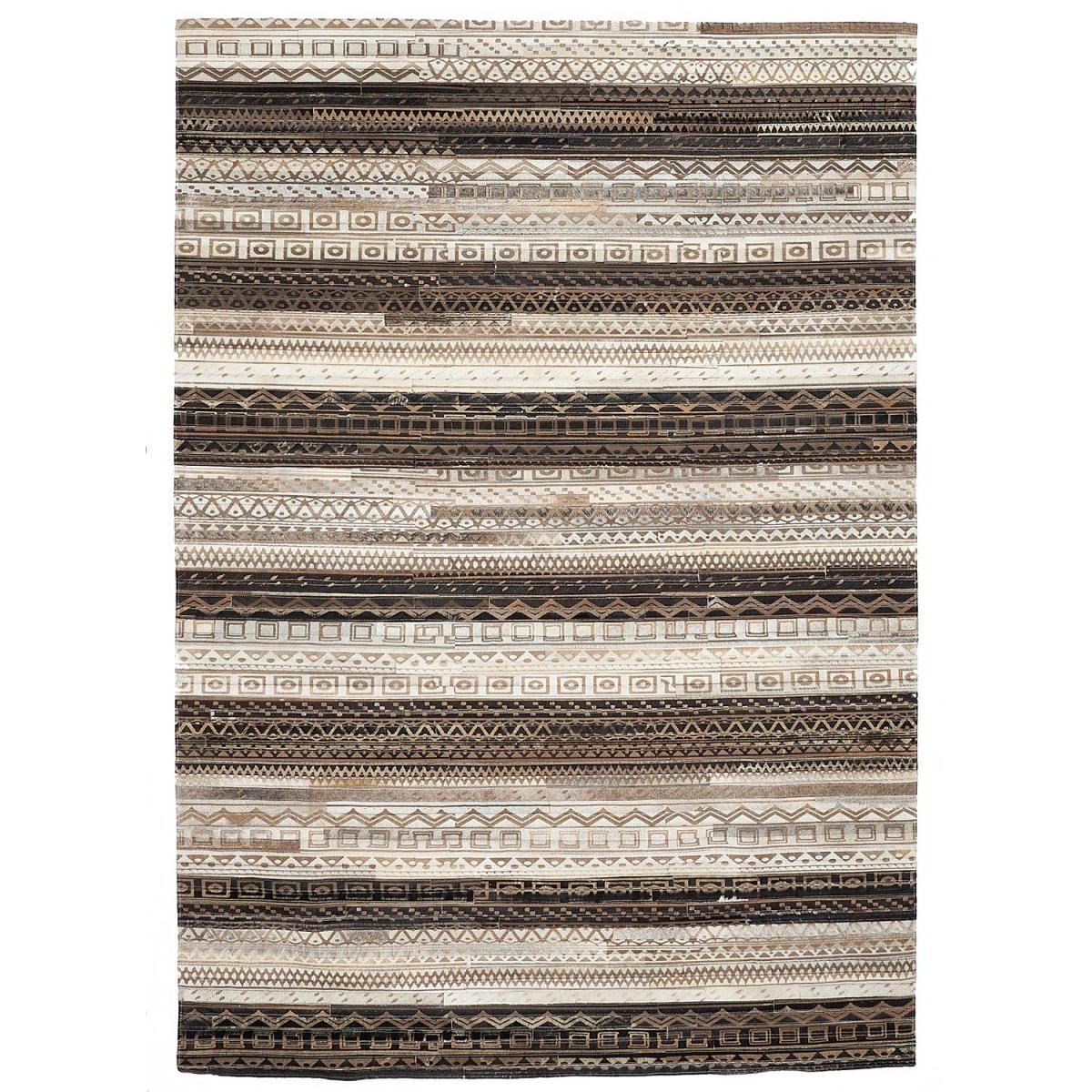 Tapis peau de vache ZAIRA, kilim fait main