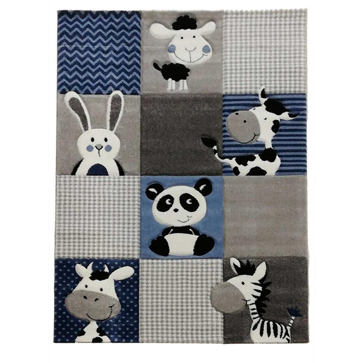 Tapis enfant tissé motif animaux ZOO