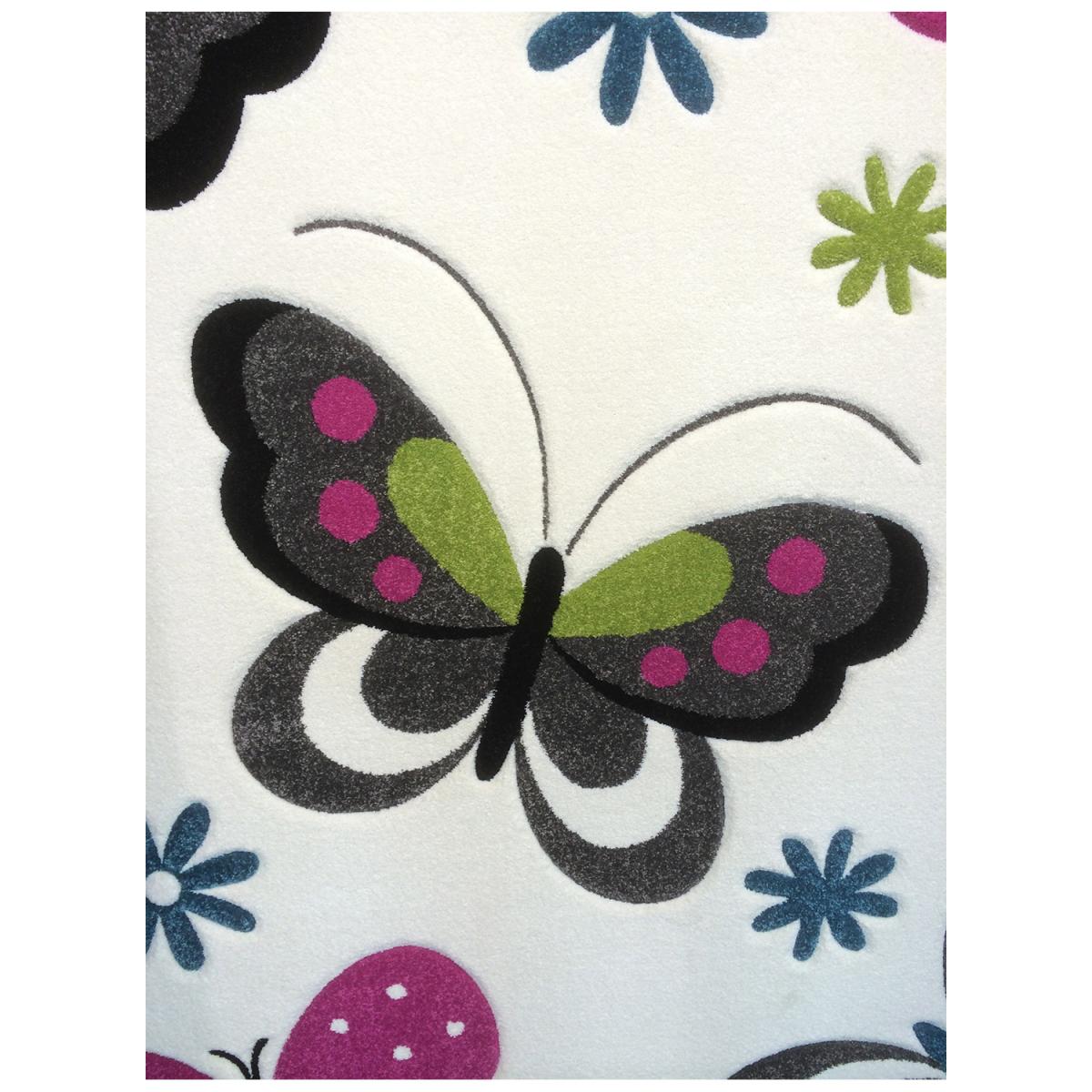 Tapis enfant tissé motif animaux LYN8 PAPILLONS — vue 4